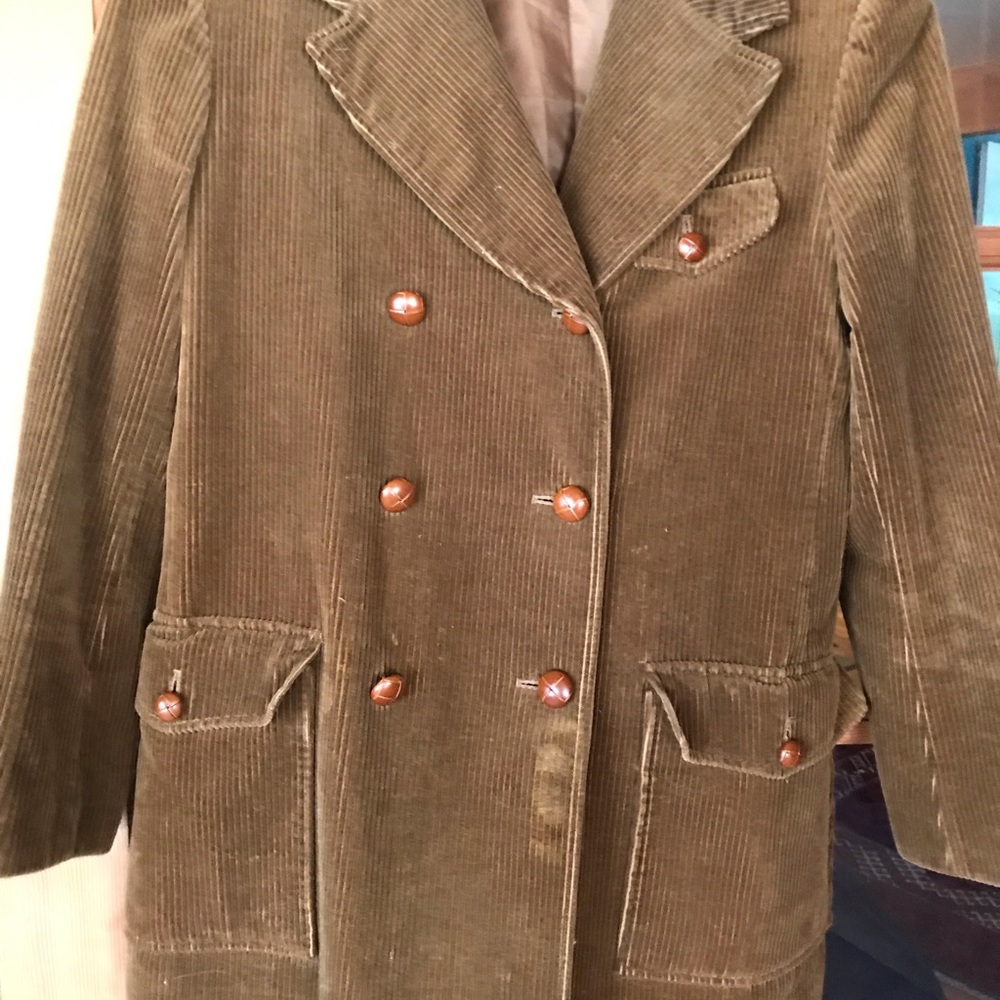 Laura Ashley Brown Corduroy Double-Breasted Women's Jacket - Picture 2 of 12